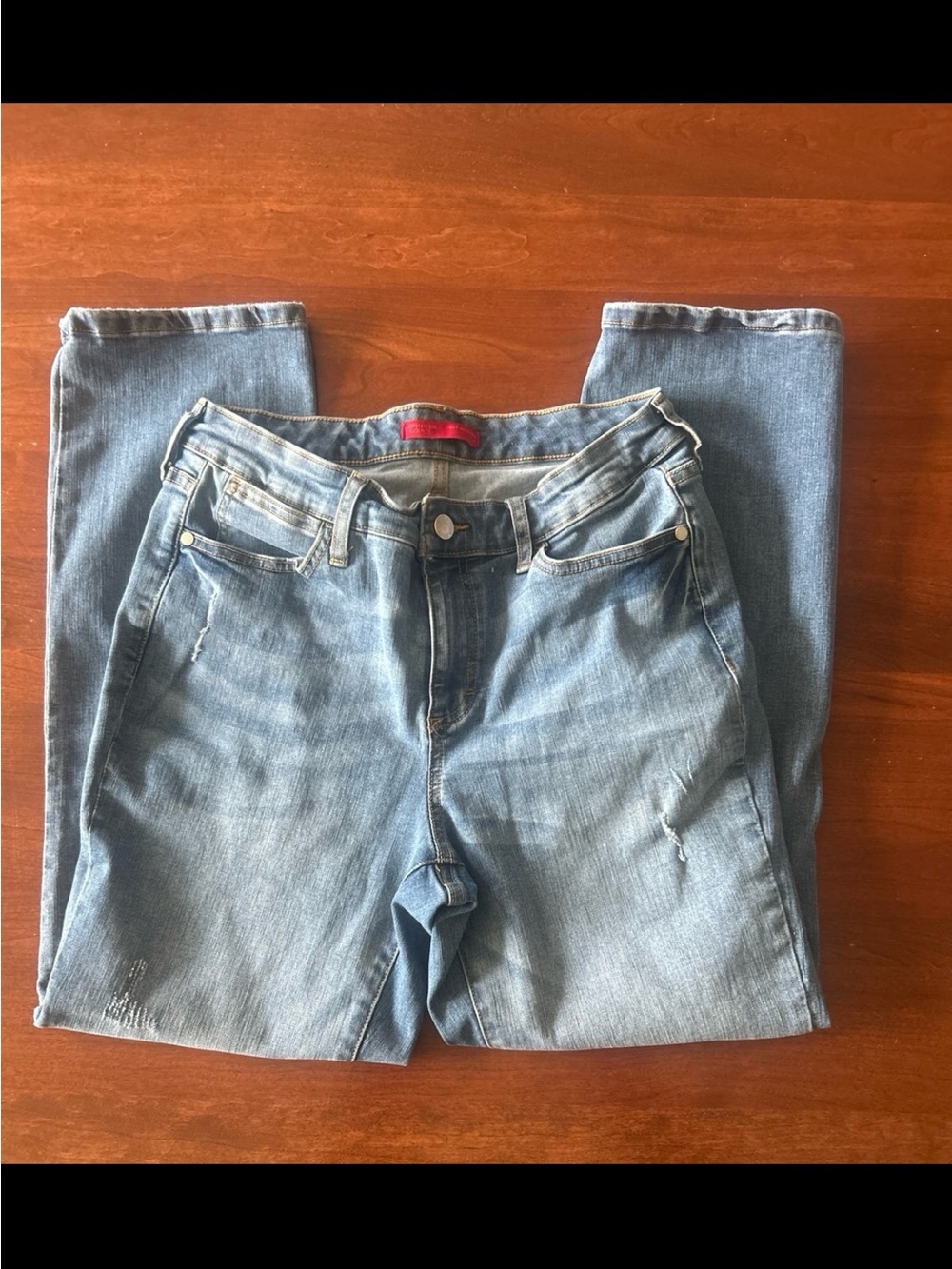 Jennifer Lopez Sculpt Mid Rise Blue Straight Leg Denim Jeans Sz 10 RN 7322
